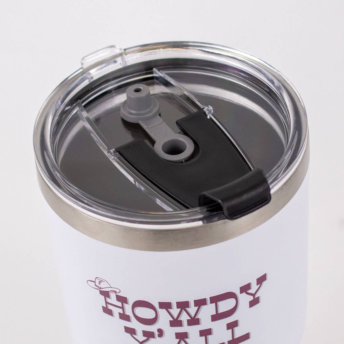 The Royal Standard - Wholesale Insulated Mug/Tumbler - Howdy Y'all Tumbler   White/Maroon   30oz1