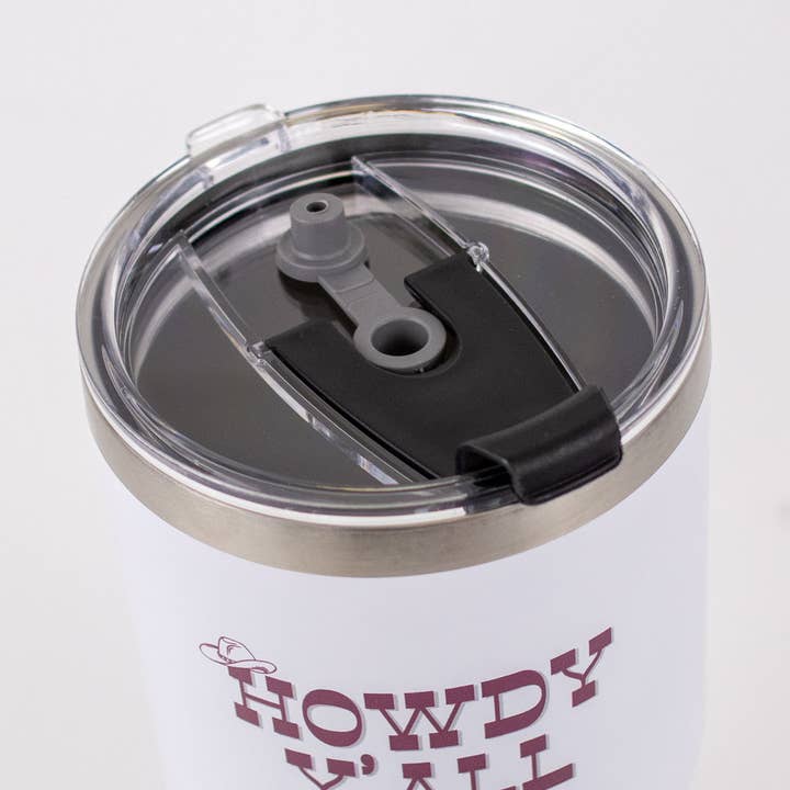 The Royal Standard - Wholesale Insulated Mug/Tumbler - Howdy Y'all Tumbler White/Maroon 30oz1
