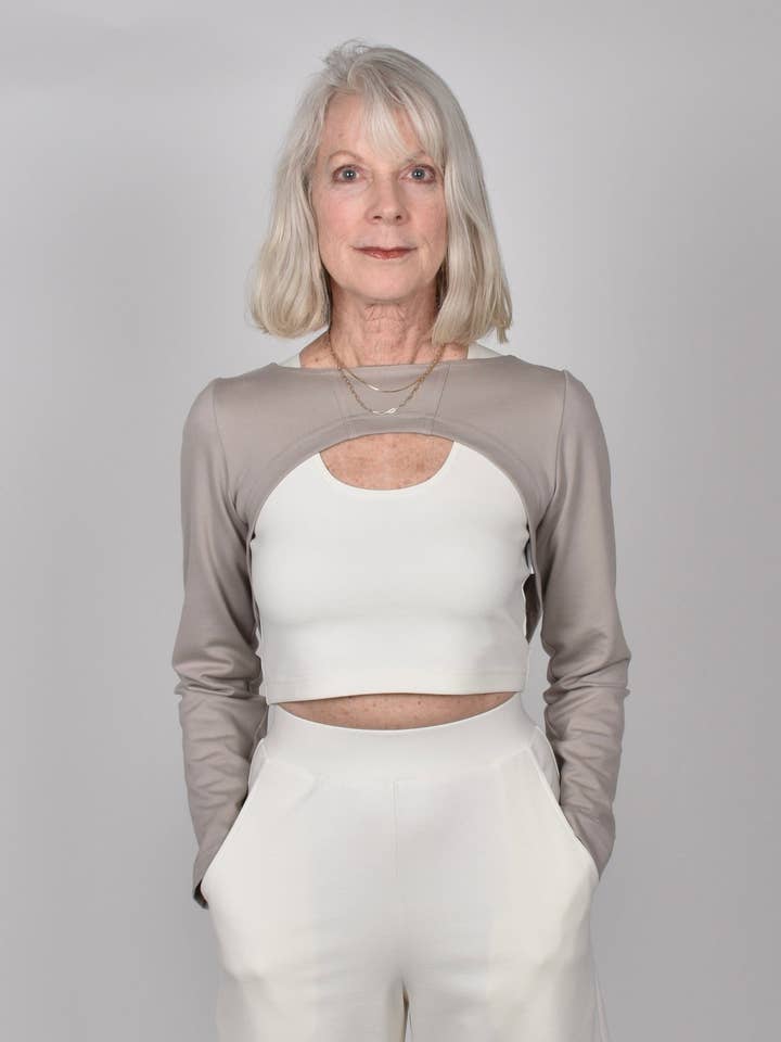 Finch Top 2 in 1 a Taupe per la vendita all'ingrosso da parte di Paridaez