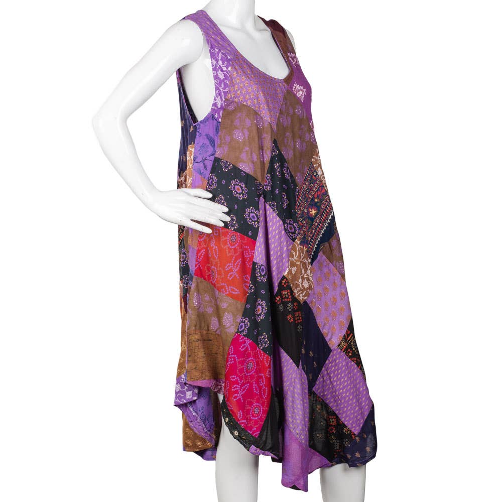 Benjamin International - Wholesale Dress - Women's - PATCHWORK BEACH COVER-UP COTTON DRESS1