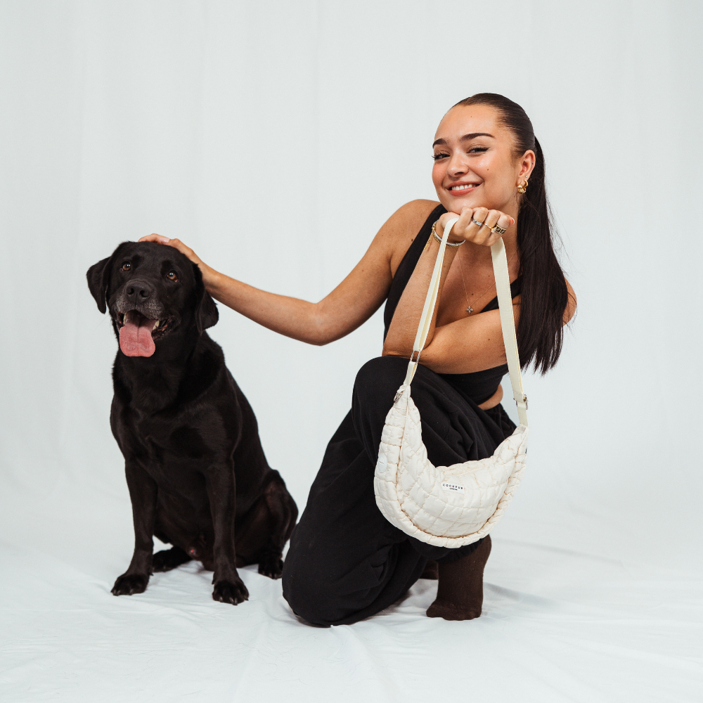 Cocopup London - Wholesale Crossbody Bag - Women's - Crossbody Crescent Dog Walking Bag - Cloud2