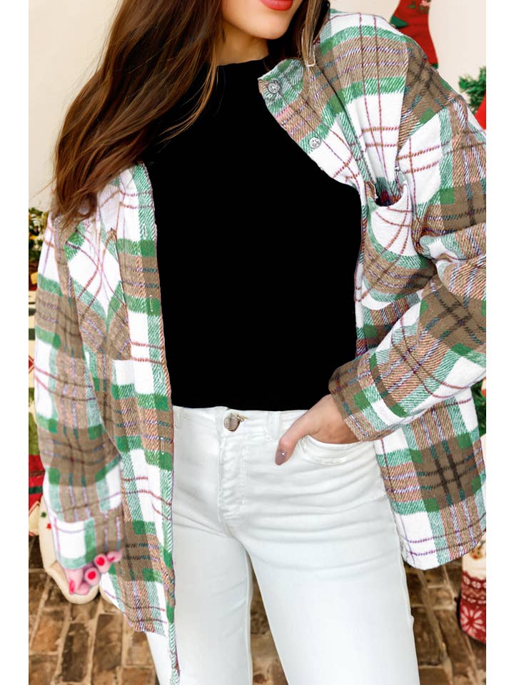 fashionworks - Wholesale Shirt Jacket/Shacket - Women's - Fashion-W Christmas Fall Plaid Casual Flannel Shacket2