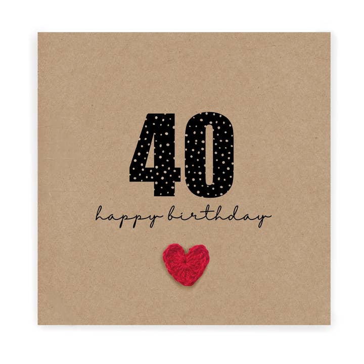 Fifi's Handcrafted – Großhandel Geburtstagskarten – 40. Geburtstagskarte, für ihn, für sie, einfache Geburtstagskarte, an
