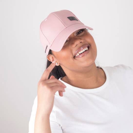 Black Sunrise - Wholesale Baseball Cap - Women's - Rose Pink Satin Lined Half-Full Baseball Cap2