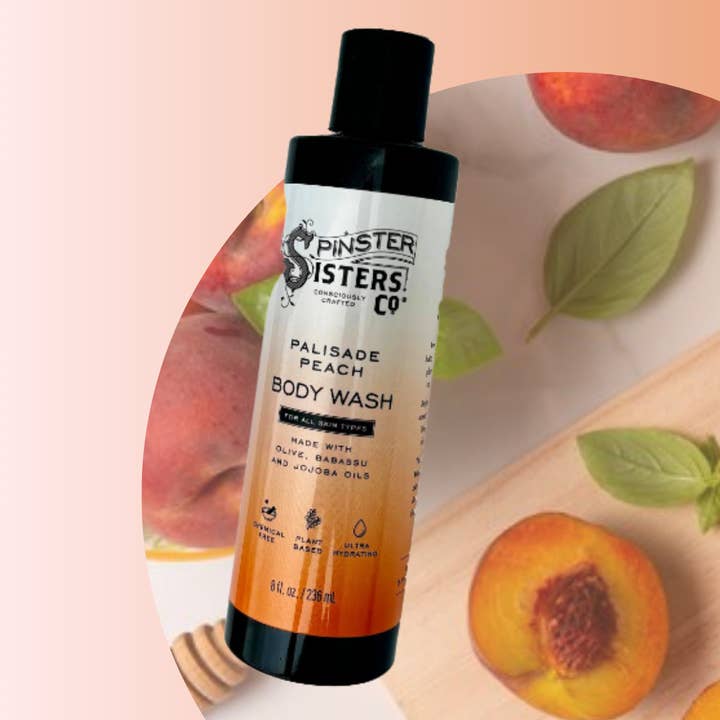 Palisade Peach Body Wash: Olive, Babasu & Jojoba Oil Cleanse for wholesale by Spinster Sisters Co. / Old Salt Grooming Supply