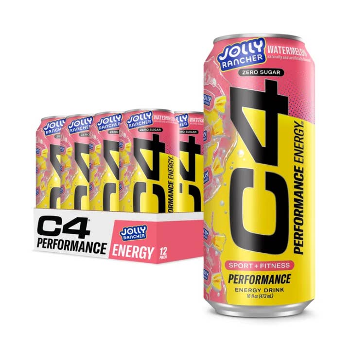 Bebida Energética C4 Paleta de Sandía Jolly Rancher 12/16OZ para venta al por mayor de L&F Universal Goods