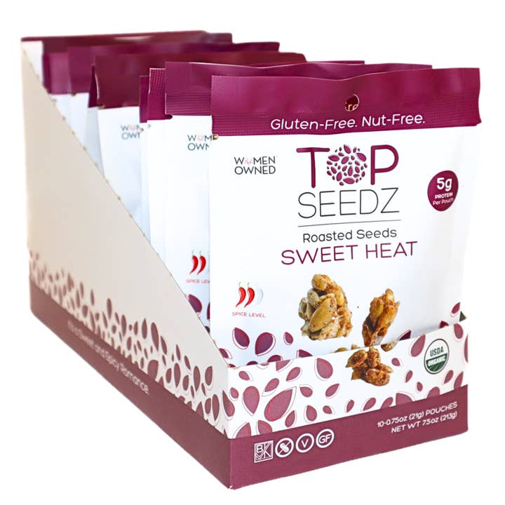 Sweet Heat Roasted Seeds Counter Display - 7.5oz - 4 Pack for wholesale by Top Seedz