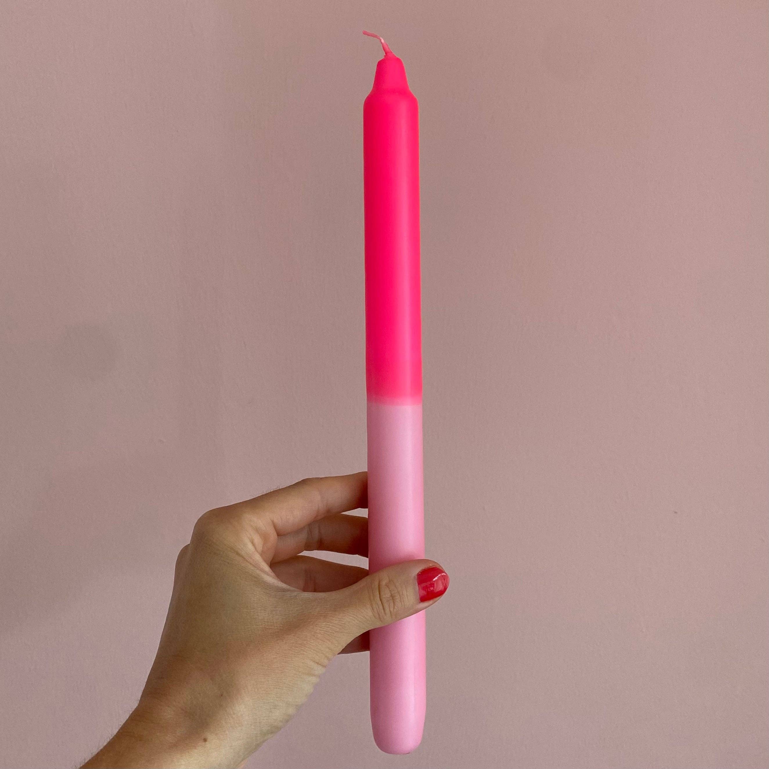 DIPDIP candles - Wholesale Tapered Candle/Candlestick - Dipdye stick candle 29cm pink & neon pink1