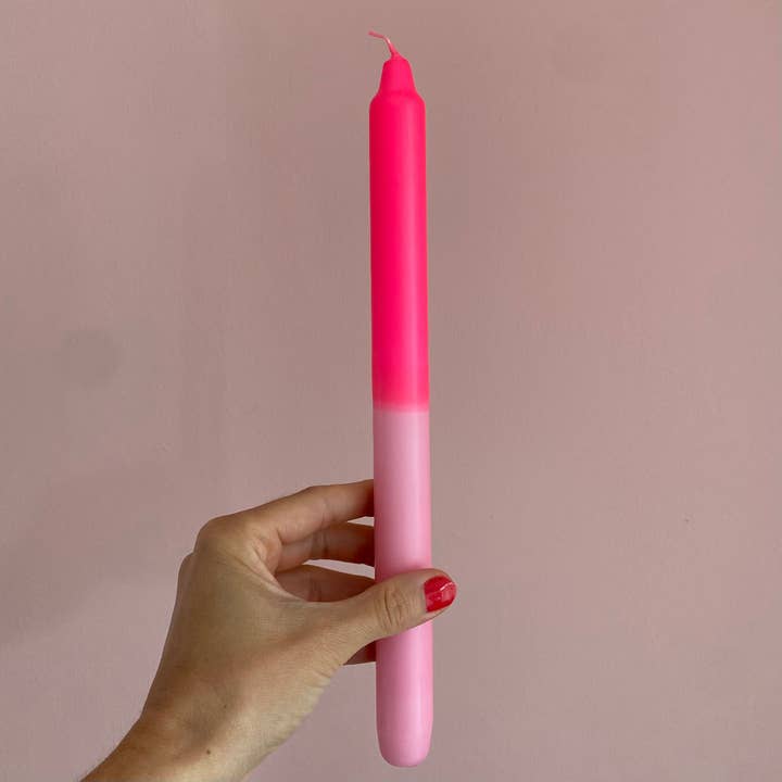 DIPDIP candles - Wholesale Tapered Candle/Candlestick - Dipdye stick candle 29cm pink & neon pink1