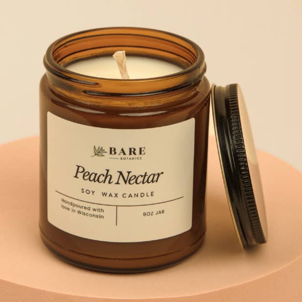 Vela de cera de soja Peach Nectar para venta al por mayor de Bare Botanics