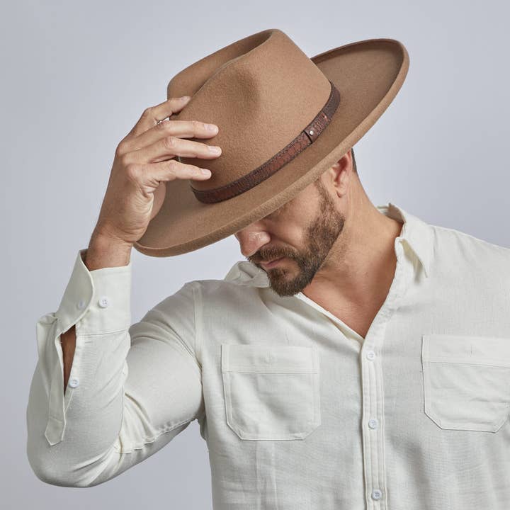 BARK Pencil Rim Wool Felt Hat - Style Hudson | Open Sizing 6 for wholesale on Faire