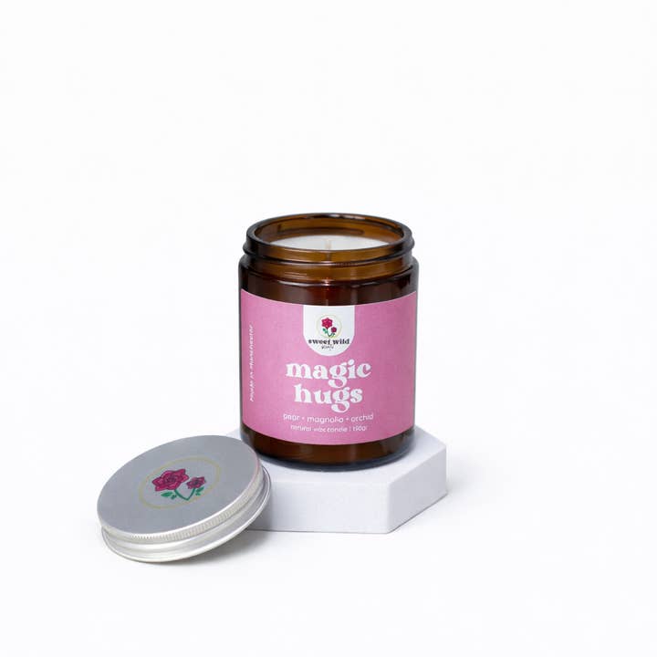 Amber Jar Candle – Magnolia & Rose | Magic Hugs for wholesale by Sweet Wild Scents