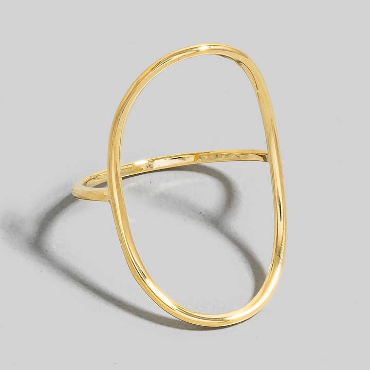Curved Oval Minimalist Ring for wholesale by The Looks by Fame Accessories