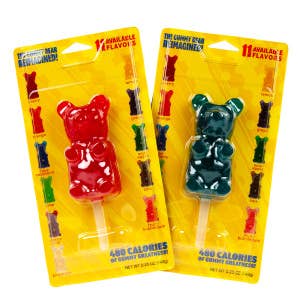 L&F Universal Goods - Wholesale Gummy - Cherry & Blue Raspberry Giant Gummy Bear On A Stick 12/5.5OZ