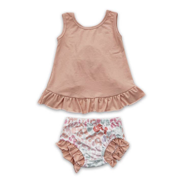 Yawoo Garments - Wholesale Clothing Set - Baby - Backless top leopard bloomers baby girls outfits