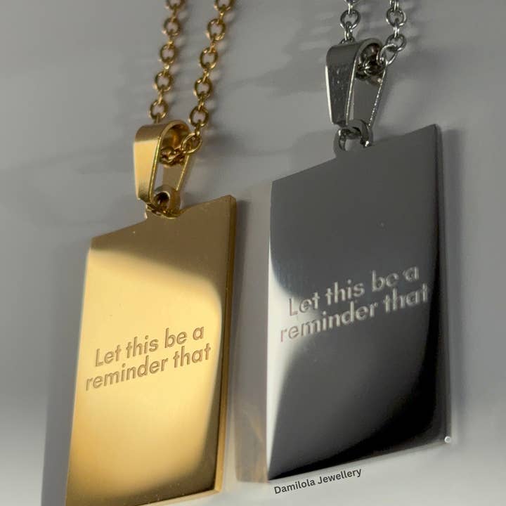Damilola Jewellery – wholesale Pendant/charm necklace – ‘You are not alone’ Necklace - Gold/Silver - Double Sided7