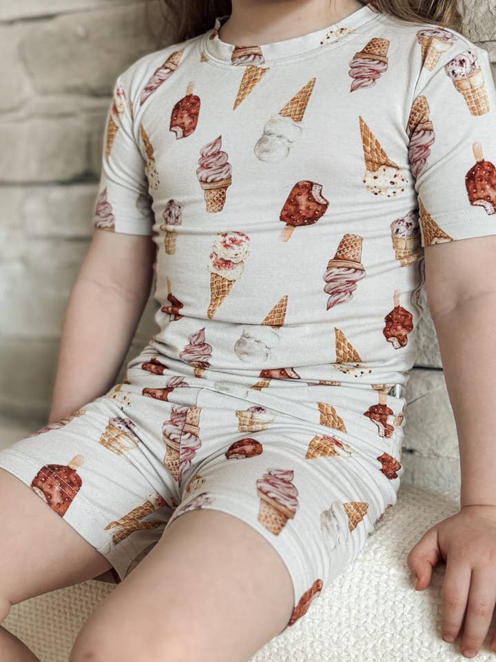 Ensemble de sommeil d'été en bambou Gelato pour la vente par Lovely Littles