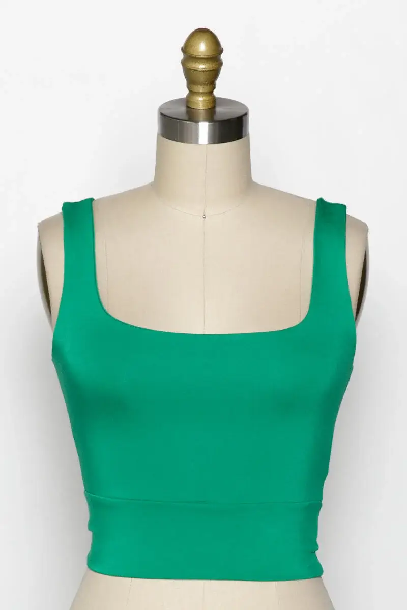 Final Touch - Wholesale Knit Top - Women's - Square Neck Fitted Crop Top - T1685941