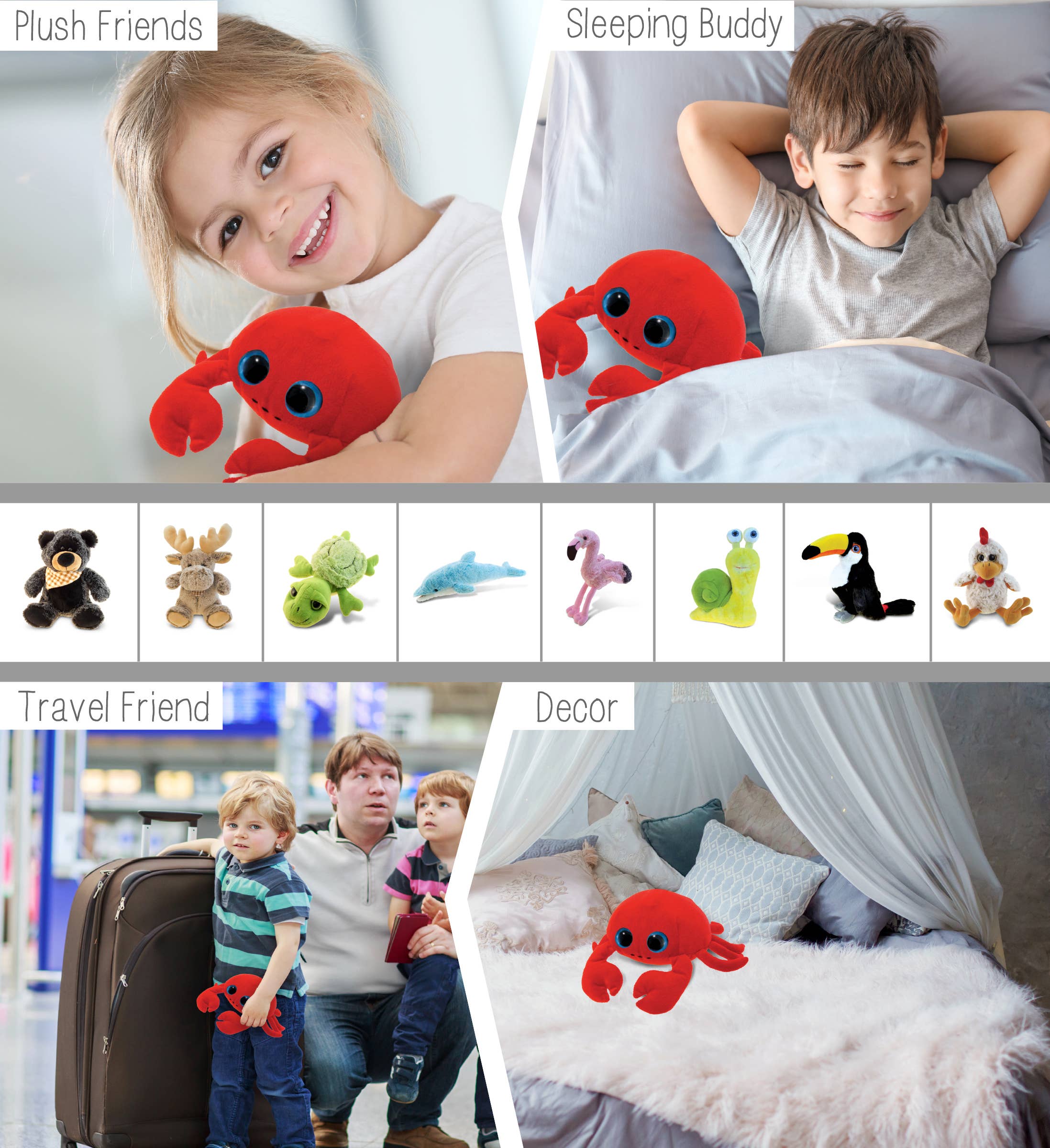 Cota Global - Wholesale Stuffed/Plush Toy - Kids & Baby - Big Eye 6" Plush - Red Crab3