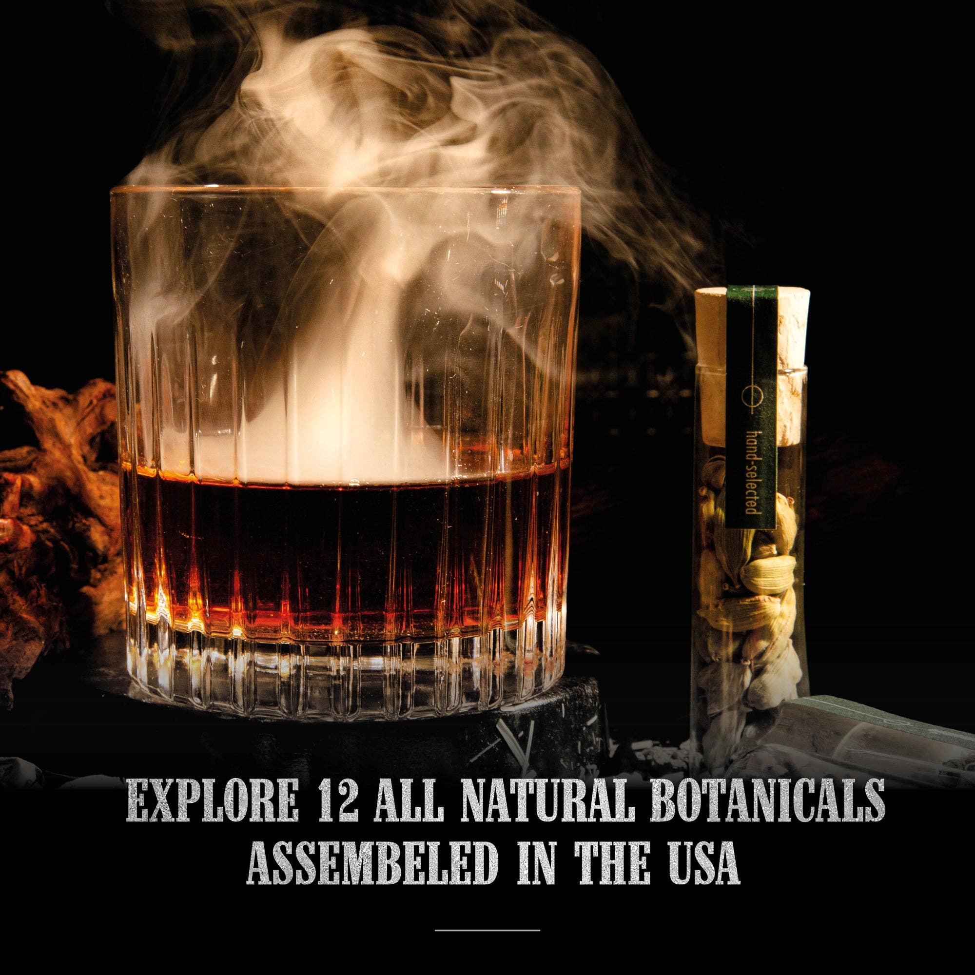 Craftly - Vente Kit de fabrication de boisson - Ensemble botanique Whiskey Smoker — Infusez des arômes audacieux dans le whisky et le bourbon | Le meilleur cadeau pour les amateurs de whisky3