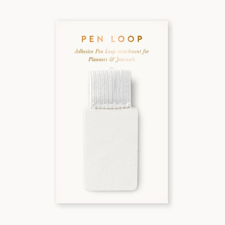 Bespoke Letterpress - Wholesale Pen & pencil holder - Adhesive Rectangle Pen Loop - White0