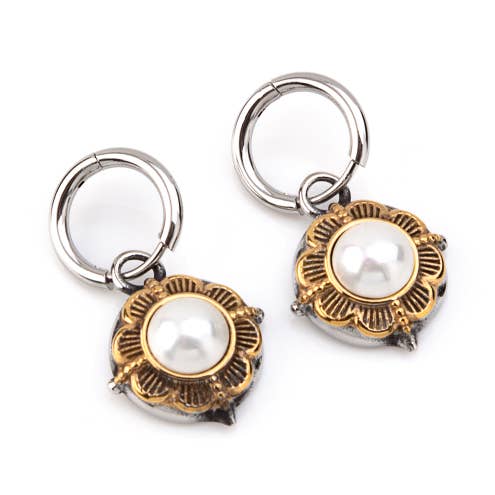Steel Earring with Hoop GKE2403057 for wholesale by Shebiju