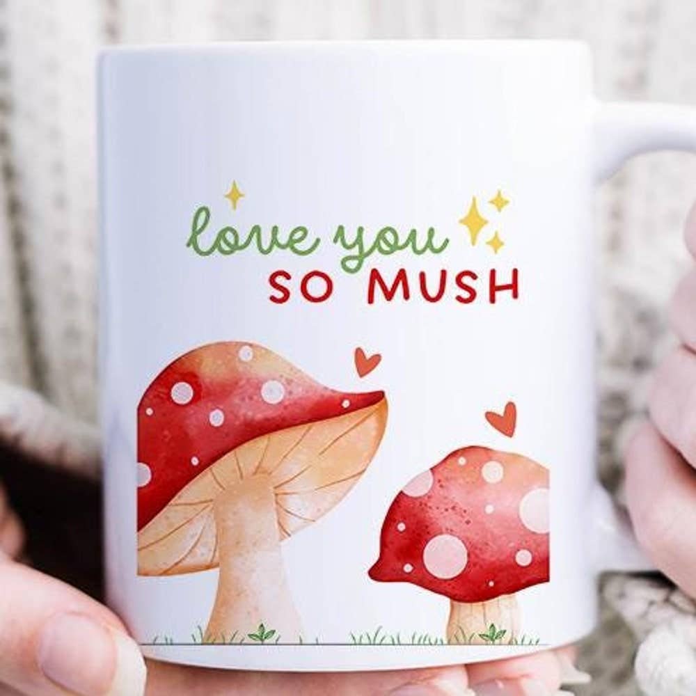 VenusArtsShop - Wholesale Coffee Mug - Mushroom Valentines Day Mug Love You So Mush Cute Mushroom0
