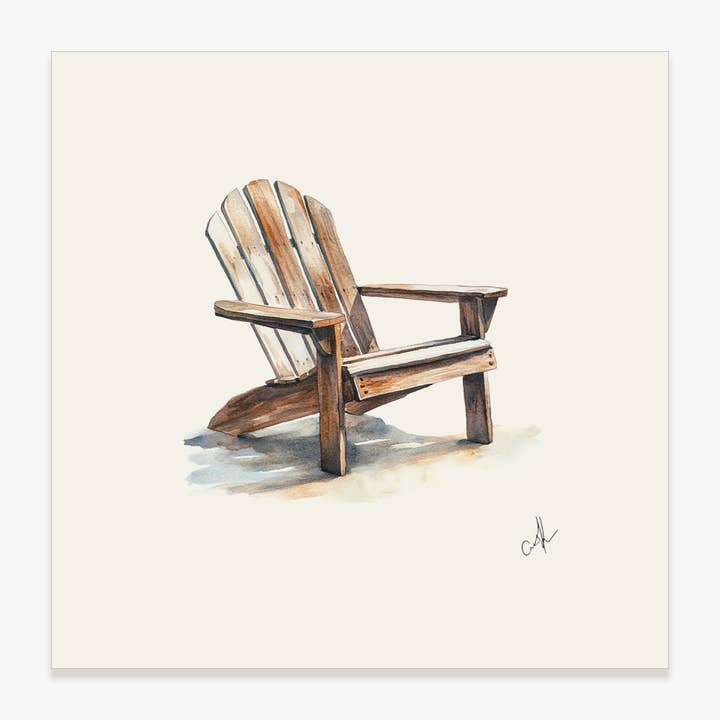Adirondack Chair - Unframed Art Print for wholesale by Saltbox & Company