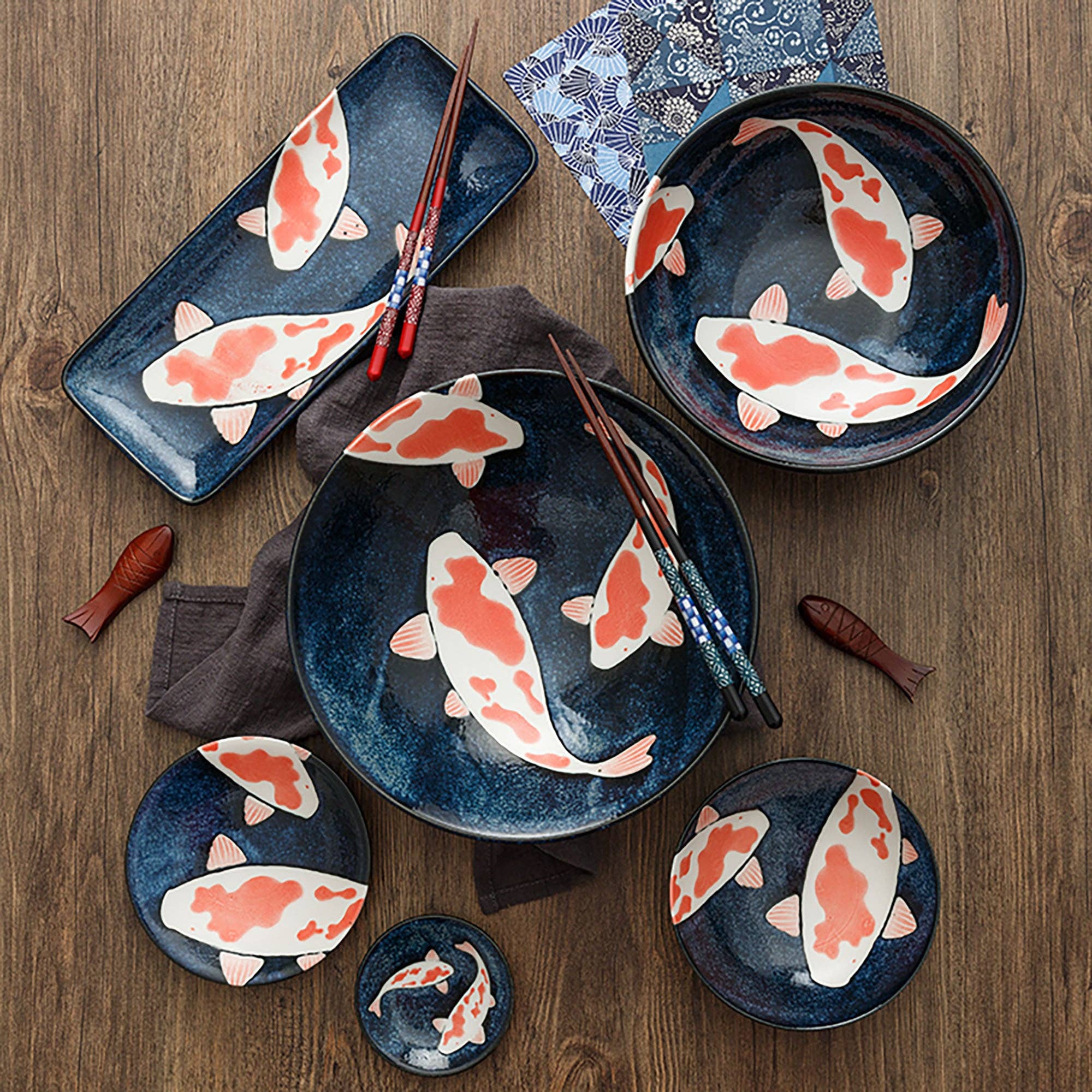 MinoCraft - Wholesale Dinner Plate - Tableware with Red Carp Pattern3