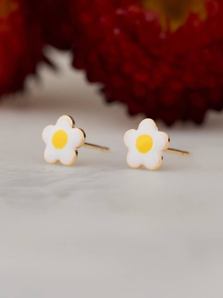 Dollop of Daisy Studs - 18K Gold Plated for wholesale by Peter and June