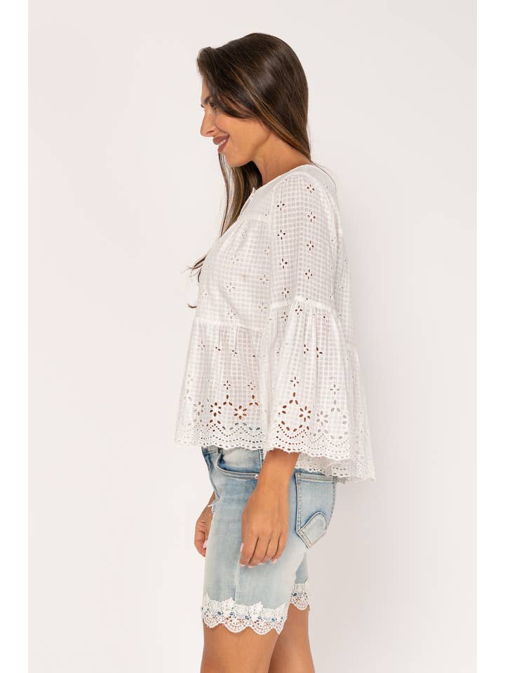 Peace & Love (CALAO IMPORT EXPORT S.L.) - Wholesale Blouse - Women's - EMBROIDERED BLOUSE PR9992B