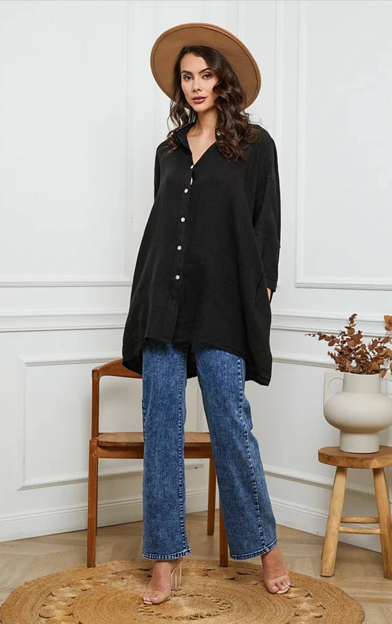 LÉA & LUC - Wholesale Button Down Shirt - Women's - 100% Linen Shirt REF. 285837