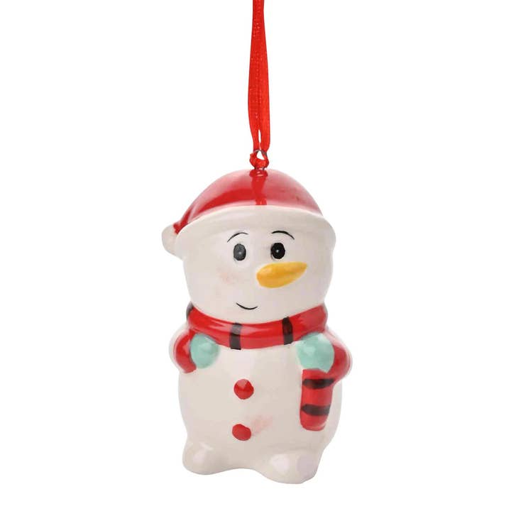 ** MULTI 12** Ornamento da appendere in ceramica a forma di pupazzo di neve per la vendita all'ingrosso da parte di WIDDOP and Co.