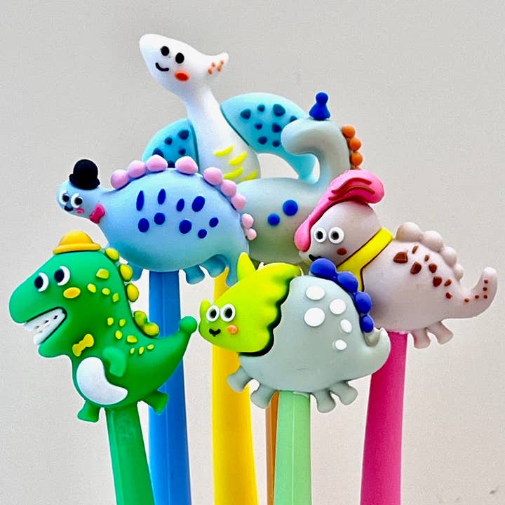 22623 DINO CARTOON GEL PEN-48 for wholesale by BCmini