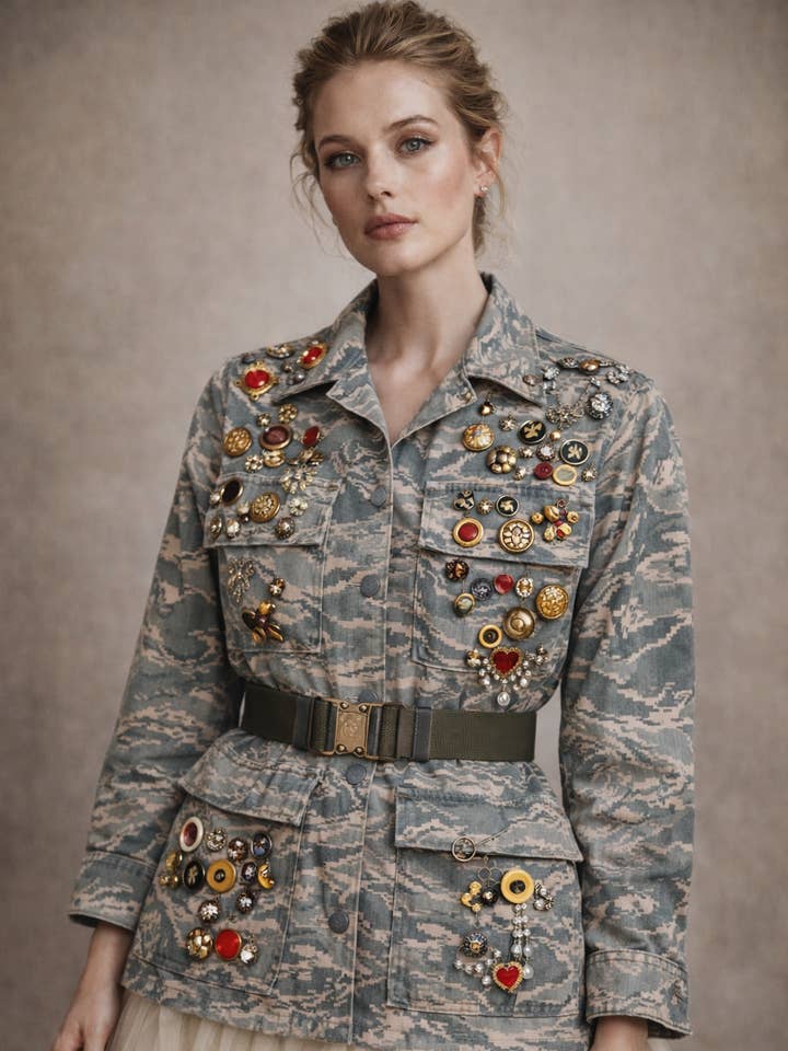 GIACCA MILITARE CUSTOM JEWEL AIR FORCE – PEZZI UNICI per la vendita all'ingrosso da parte di apiedinudinelparco