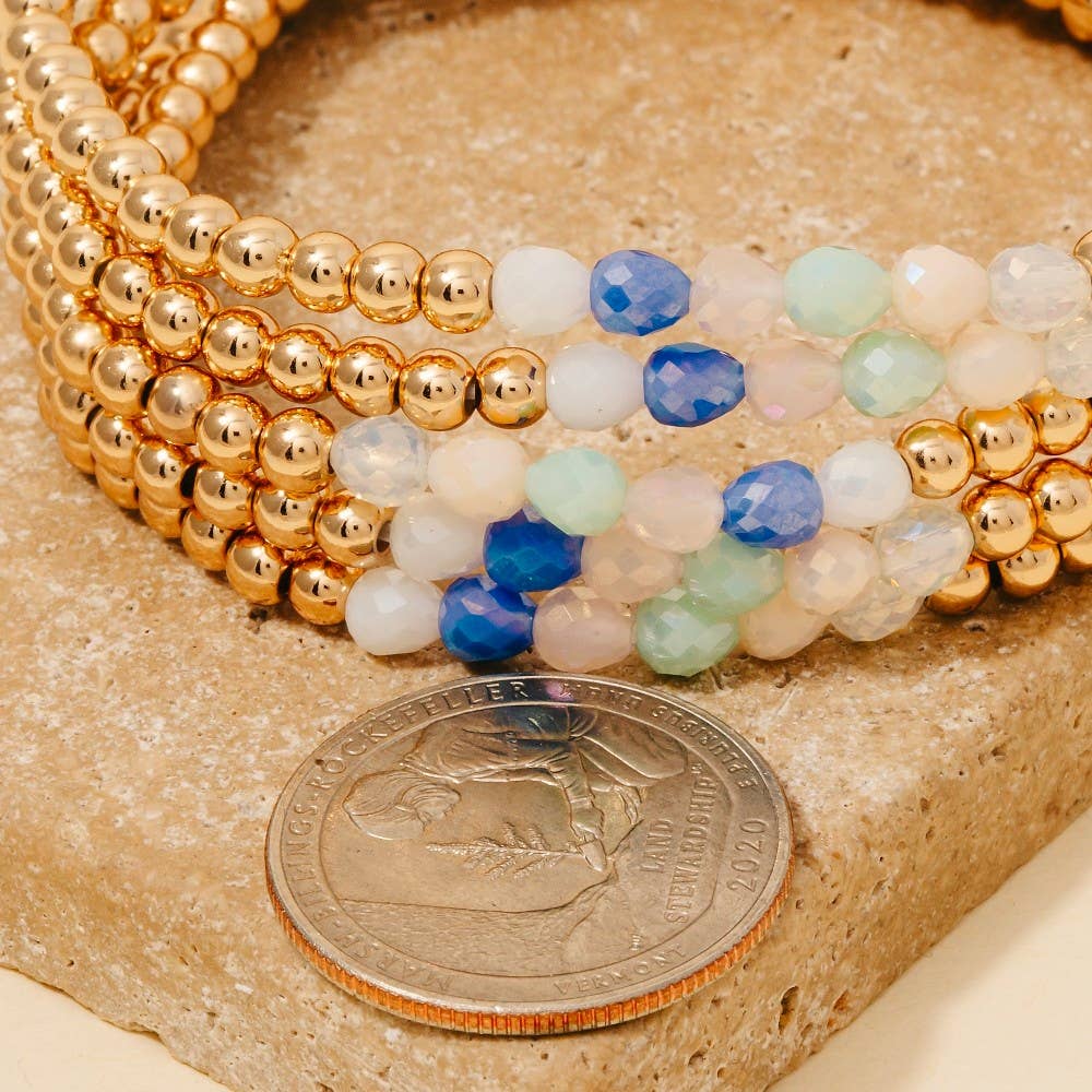 Anarchy Street – Großhandel Perlenarmband – Set aus metallischen und facettierten Glasperlenarmbändern2