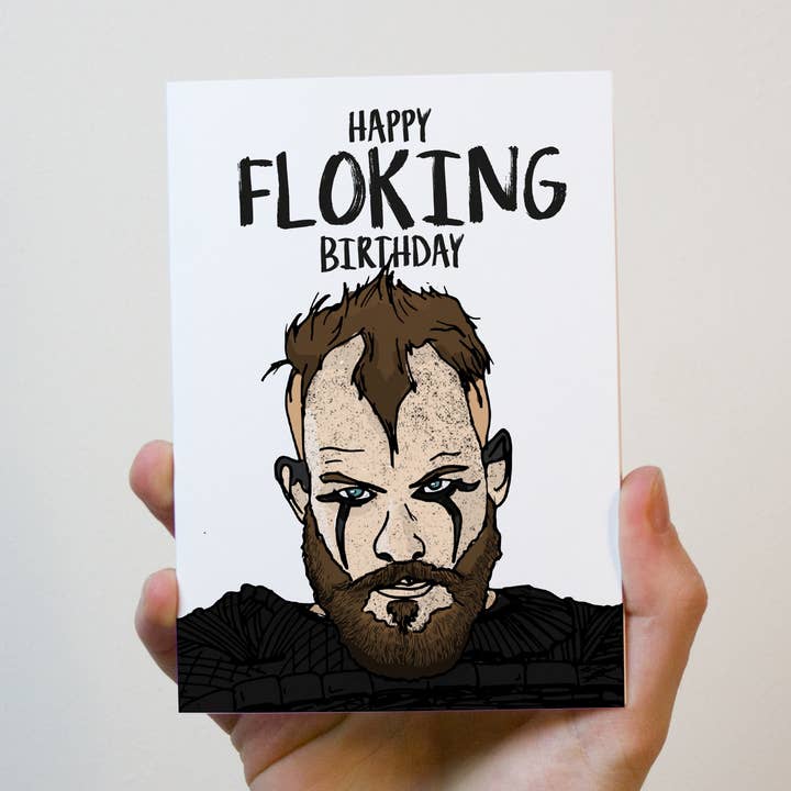 Vikings Floki Birthday Card for wholesale by Freckle and Specs