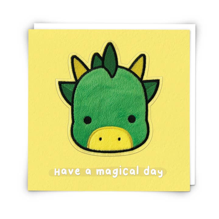 Redback Cards - Wholesale Everyday Greeting Card - Dexter Dragon Greetings Card with Reusable Plushie Patch