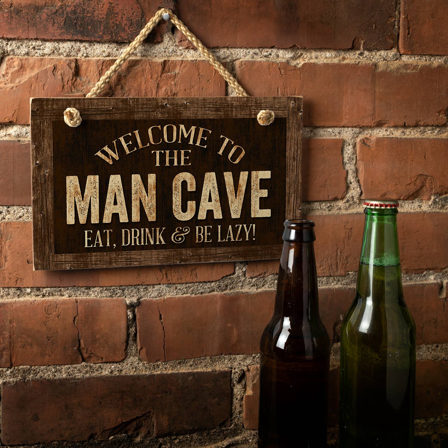 CounterArt/Highland Home/Thirstystone - Wholesale Sign - Man Cave Decorative Hanging Wood Sign 9.5" x 5.75"3