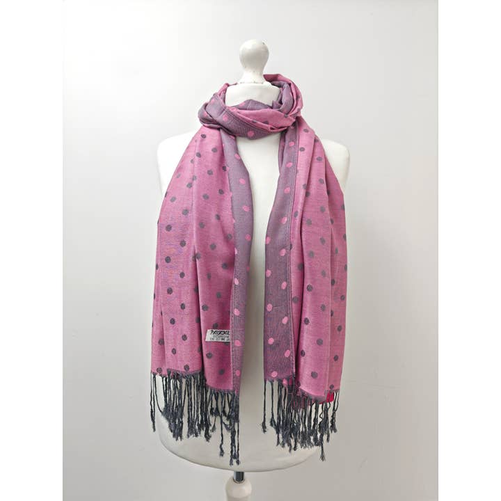 Superbia – wholesale Scarf – Women's – Super Soft Reversible Pashmina scarf /Shawl - C48-1 Dots4