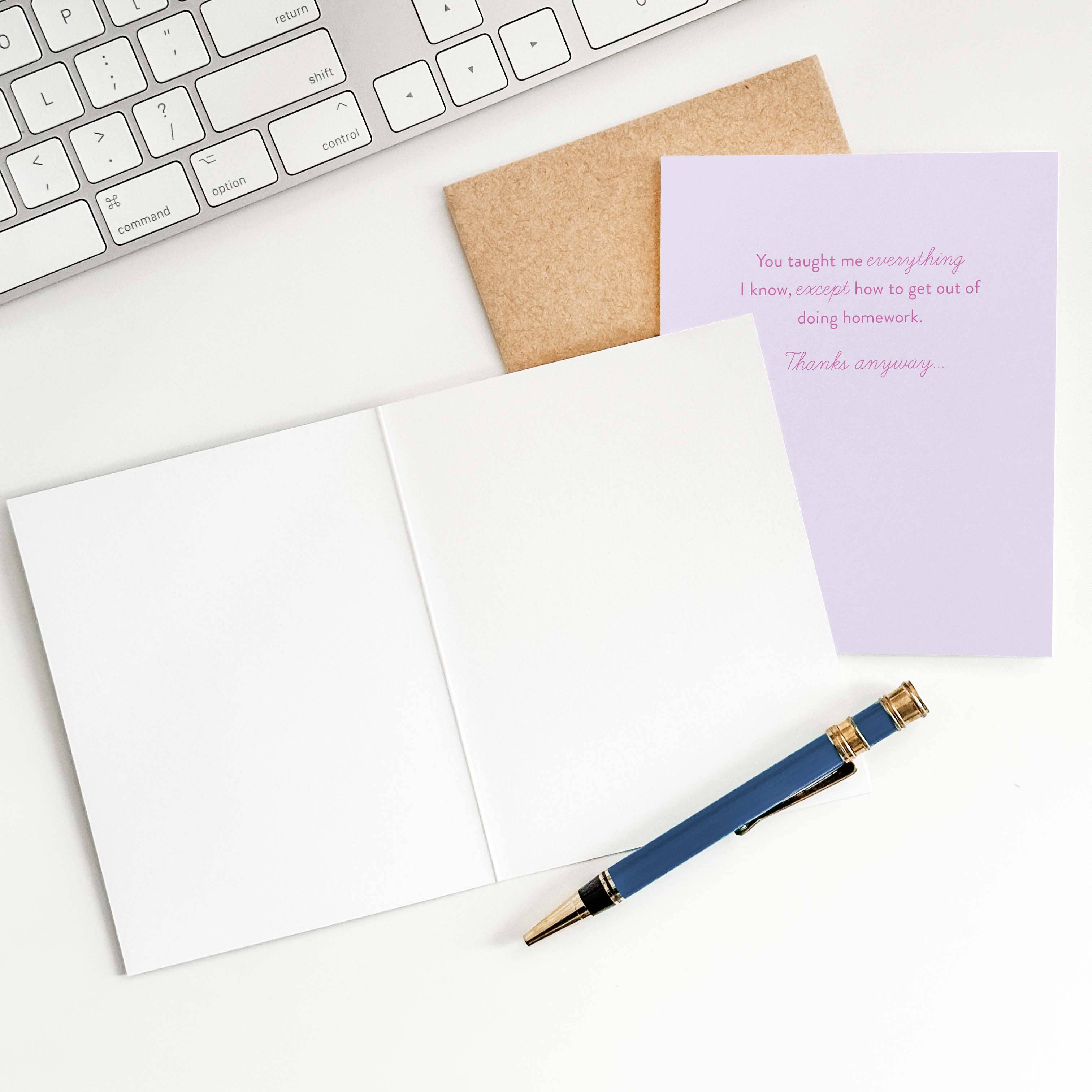 Blú Rose - Wholesale Teacher/Back-to-School Card - Funny Teacher Appreciation Greeting Card | Homework Humor1