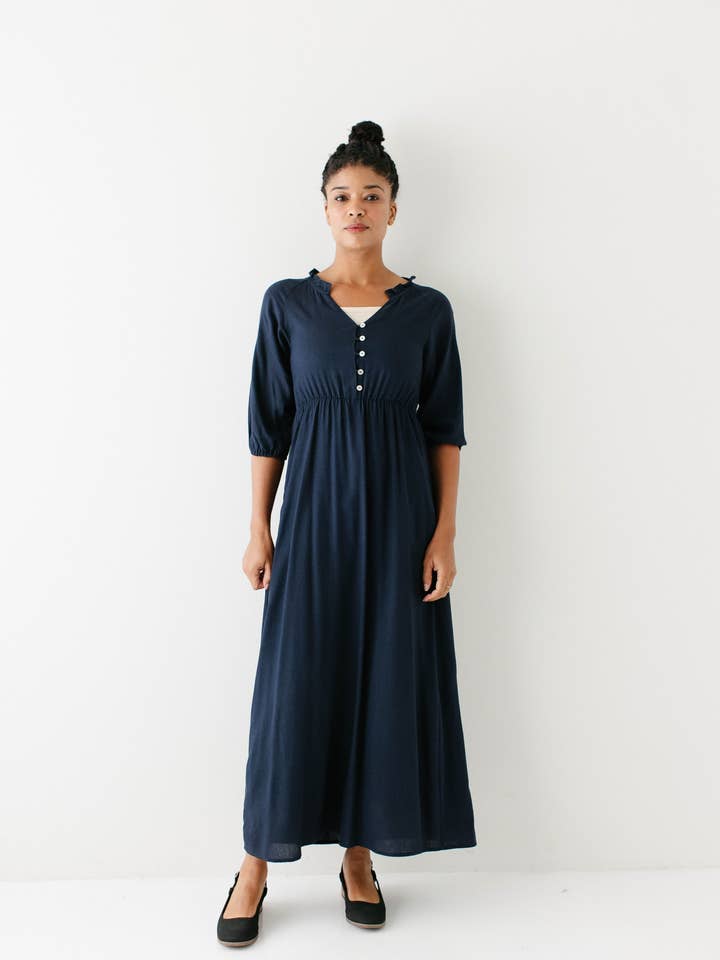 'Kenzi' Ruffle Detail Maxi Dress for wholesale by The Main Street Exchange