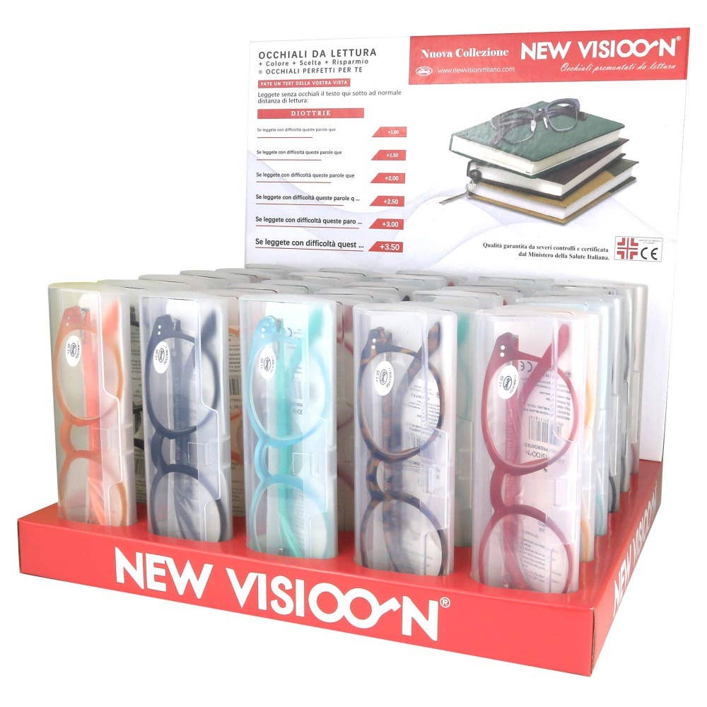 NEW VISION MILANO SRL - Wholesale Retailerdispay - Complete toonbankdisplay met 30 leesbrillen - rood1