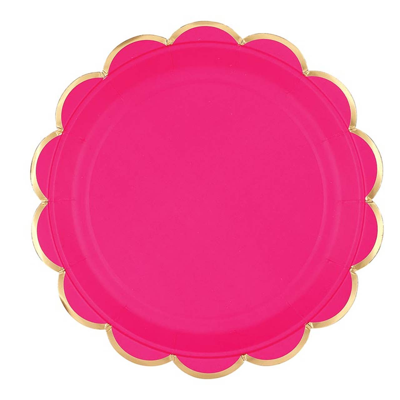 Slant Collections by Creative Brands - Wholesale Disposable Plate - Foil Round Scalloped Paper Plates - Confetti Colors - 8ct2