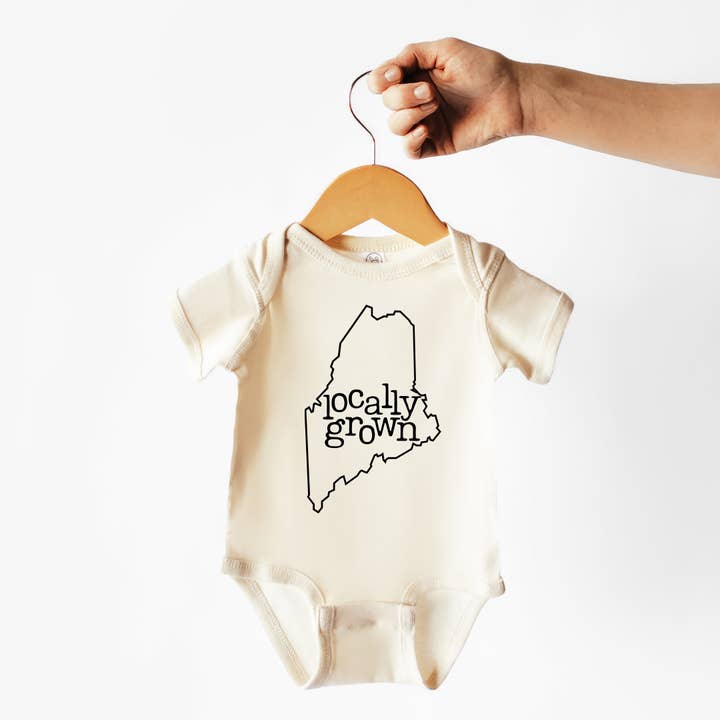 Maine | 100% Cotton Baby Bodysuit or Tee | State Pride for wholesale by Wildflowers + Cotton