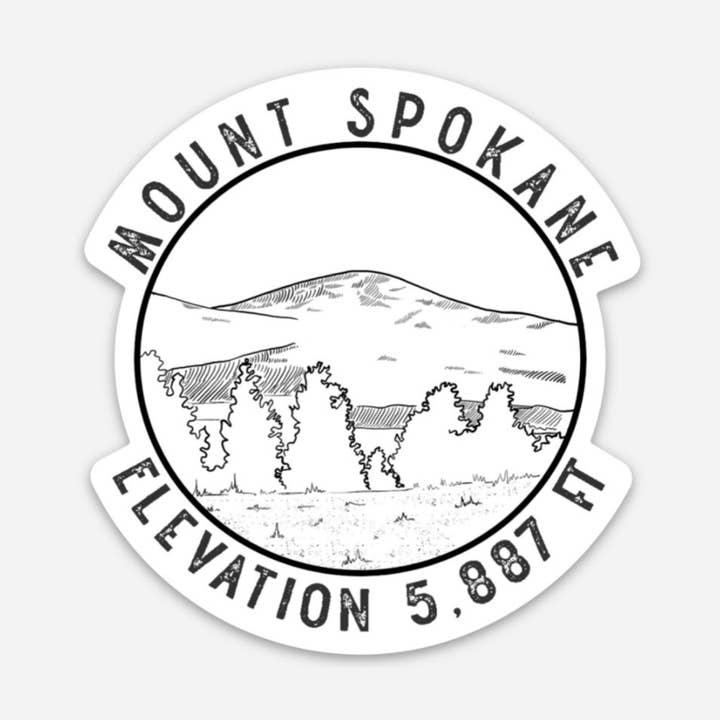 Mt. Spokane Peakal (Peak+Mærkat), Washington State klistermærke for engroshandel hos CMarie Northwest