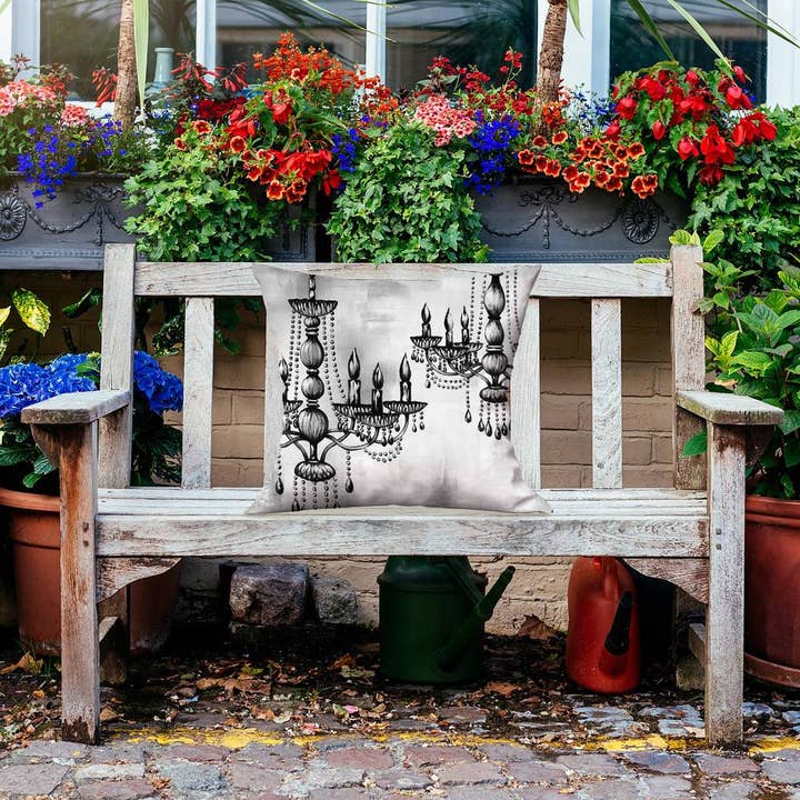 Blue Two crystal chandeliers | Outside pillow cover 20" x 20" for wholesale on Faire2