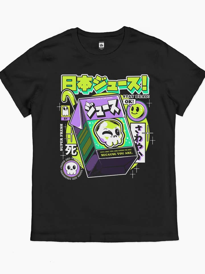 Black Japanese Juice T-Shirt for wholesale on Faire1