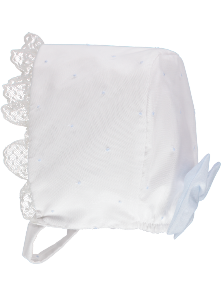 Piccola Speranza – wholesale Fashion Headband - Kids – Touca de menina branca com detlahes azuis0