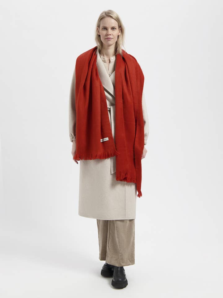 Scarf Brick Red for wholesale by ALPACA LOCA